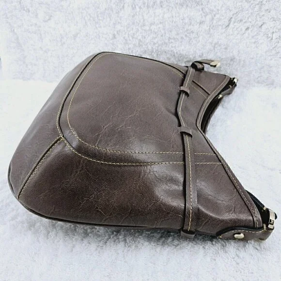 Liz Claiborne Vintage Taupe Faux Leather Hobo  Shoulder Bag - Picture 8 of 16